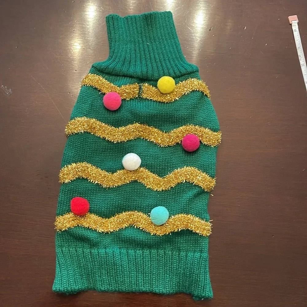 cyeollo Dog Christmas Sweaters Glitter Holiday Weather Winter Pet Outfits nwot